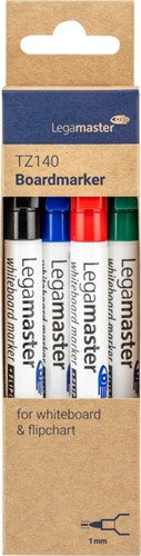 Viltstift Legamaster TZ 140 whiteboard rond 1mm assorti blister à 4 stuks