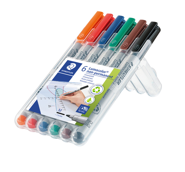 Viltstift Staedtler Lumocolor 315 non permanent M set à 6 stuks assorti — Foto 2 von 2