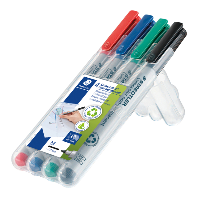Viltstift Staedtler Lumocolor 315 non permanent M set à 4 stuks assorti — Foto 2 von 2