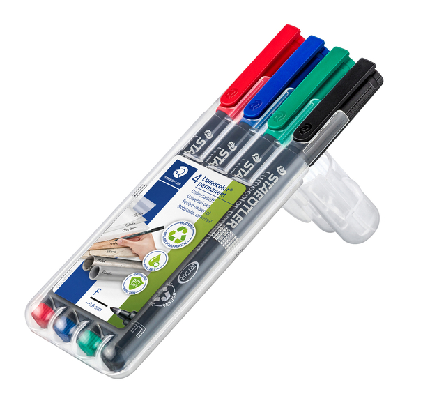 Viltstift Staedtler Lumocolor 318 permanent F set à 4 stuks assorti — Foto 2 von 2