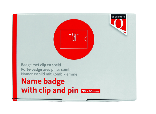 Badge Quantore met clip en speld 60x90mm — Photo 2 sur 2