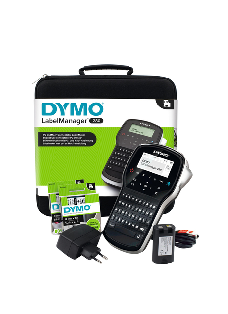 Labelprinter Dymo LabelManager 280 draagbaar qwerty 12mm zwart in koffer — Foto 2 van 2