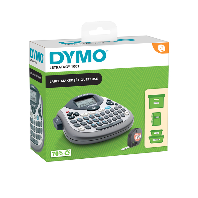 Labelprinter Dymo LetraTag 100T draagbaar azerty 12mm zilver — Foto 2 van 3