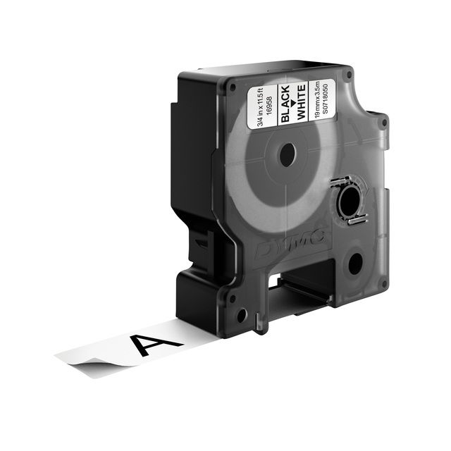 Labeltape Dymo LabelManager D1 nylon 19mm zwart op wit — Foto 2 von 2