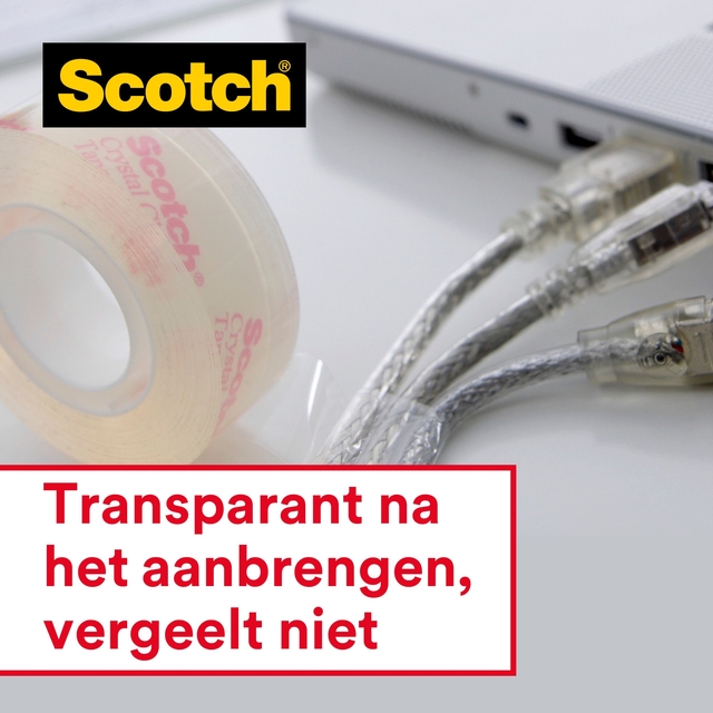 Plakband Scotch Crystal 600 19mmx7.5m transparant 2+1 gratis + handdispenser — Foto 2 von 2