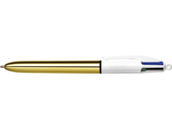 Balpen Bic 4kleuren shine medium goud