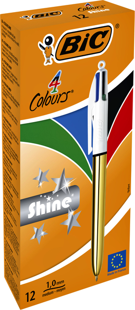 Balpen Bic 4kleuren shine medium goud — Foto 2 von 2
