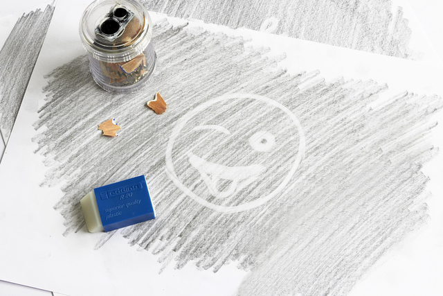 Gum edding R20 45x24x10mm met blauwe houder kunststof wit — Foto 2 van 2