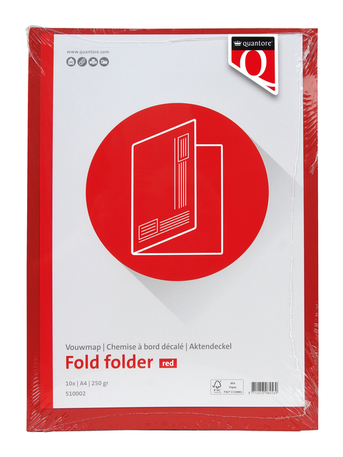 Vouwmap Quantore A4 ongelijke zijde 320gr rood — Foto 2 von 2