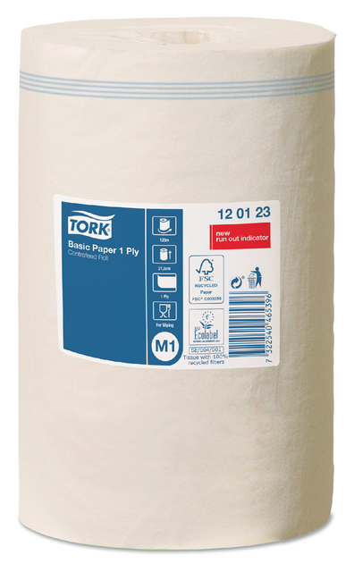 Poetspapier Tork M1 Basic Universal 1-laags 120m wit 120123 — Photo 2 sur 2