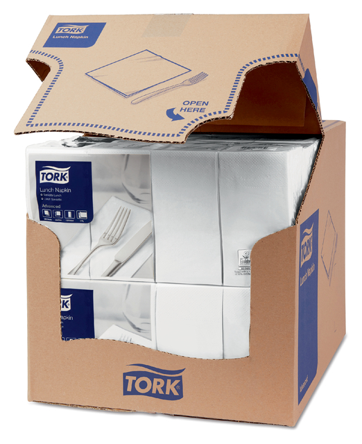 Lunchservet Tork Advanced 1/8 vouw 2-laags 328x325mm 200 vel wit 477402 — Foto 2 von 2