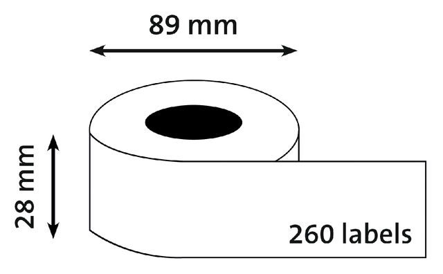 Labeletiket Quantore 99010 28x89mm adres wit 2 rollen — Foto 2 von 2