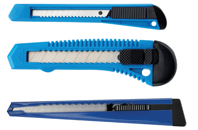 Snijmes Westcott Office 9mm met schuifsluiting en metalen houder blauw — Foto 2 von 2