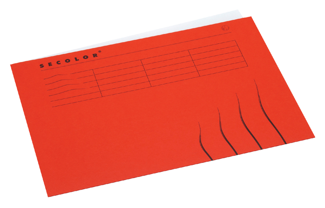 Vouwmap Secolor A4 100% gerecycled karton 250gr rood