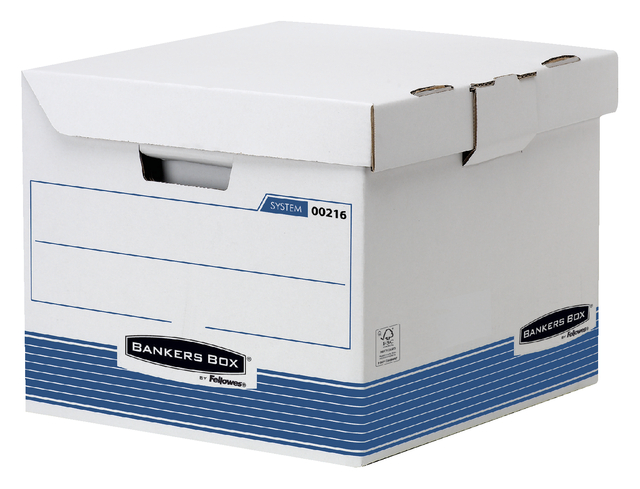 Archiefdoos Bankers Box System flip top kubus wit blauw — Foto 2 von 2