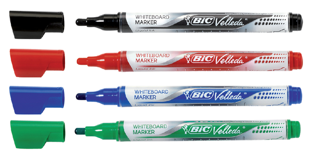 Viltstift Bic Velleda liquid whiteboard rond medium assorti doos à 4 stuks — Foto 2 von 2