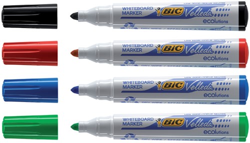 Viltstift Bic Velleda 1701 whiteboard rond large assorti doos à 4 stuks-2