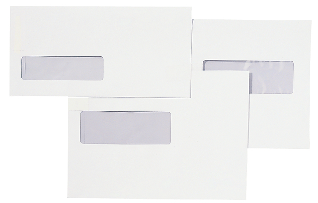 Envelop Quantore 110x220mm venster 3x10cm rechts zelfklevend 25 stuks — Photo 2 sur 2