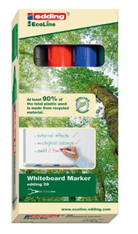 Viltstift edding 28 whiteboard Ecoline rond 1.5-3mm assorti set à 4 stuks
