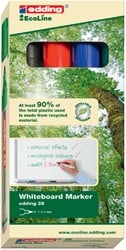 Viltstift edding 28 whiteboard Ecoline rond 1.5-3mm assorti set à 4 stuks