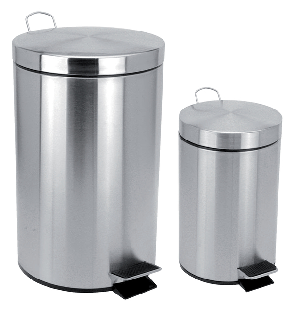 Afvalbak pedaalemmer RVS mat rond 3 liter — Photo 2 sur 2