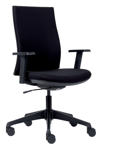 Bureaustoel Euroseats Canillo gestoffeerde rug zwart — Photo 2 sur 2