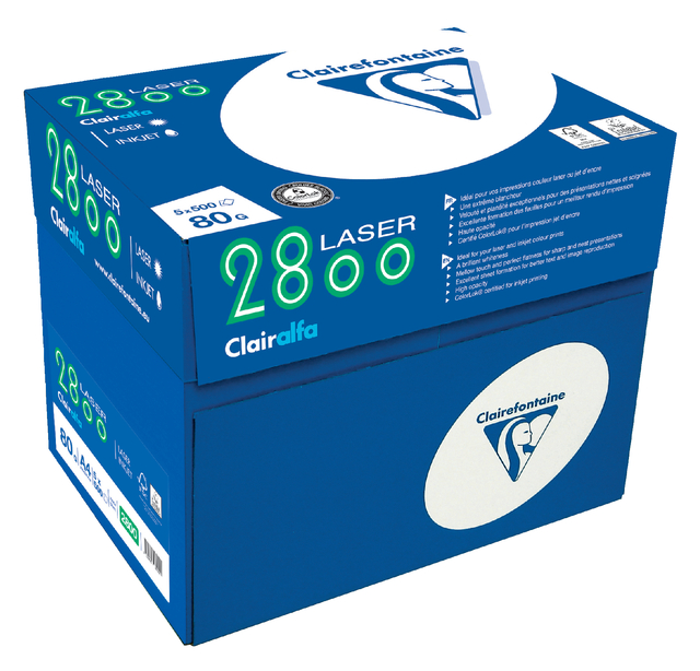 Kopieerpapier Clairefontaine laser A4 80gr wit 500 vel — Photo 2 sur 2