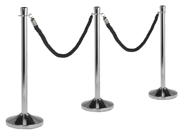 Afzetkoord Securit 150cm zwart met chroome knop — Foto 2 von 2