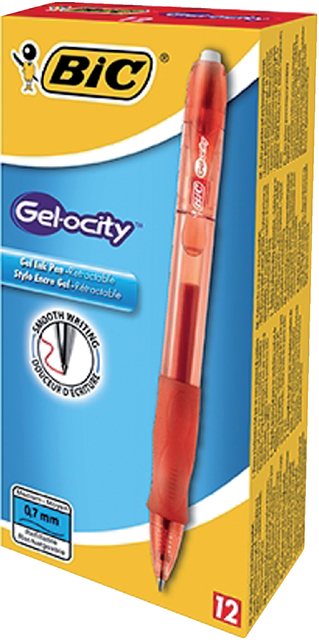 Gelschrijver Bic Gel-ocity medium rood — Foto 2 von 2