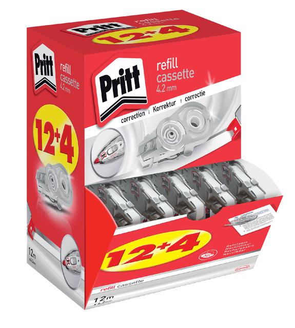 Correctietapevulling Pritt navul cassette Flex 4.2mmx12m promopack à 12+4 gratis — Photo 2 sur 2