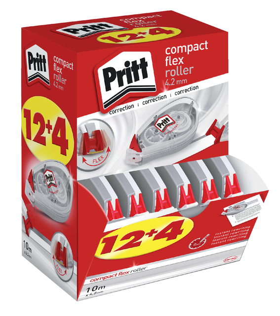 Correctietape Pritt Compact Flex 4.2mmx 10m promo pack à 12+4 gratis — Foto 2 van 2
