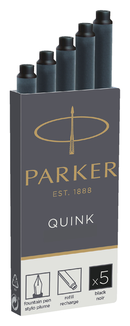 Inktpatroon Parker Quink permanent zwart pak à 5 stuks — Foto 2 von 2