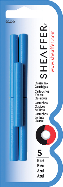 Inktpatroon Sheaffer skrip classic blauw blister à 5 stuks