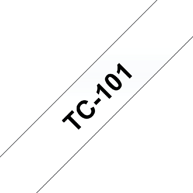 Labeltape Brother P-touch TC-101 standaard 12mm zwart op transparant — Foto 2 von 2