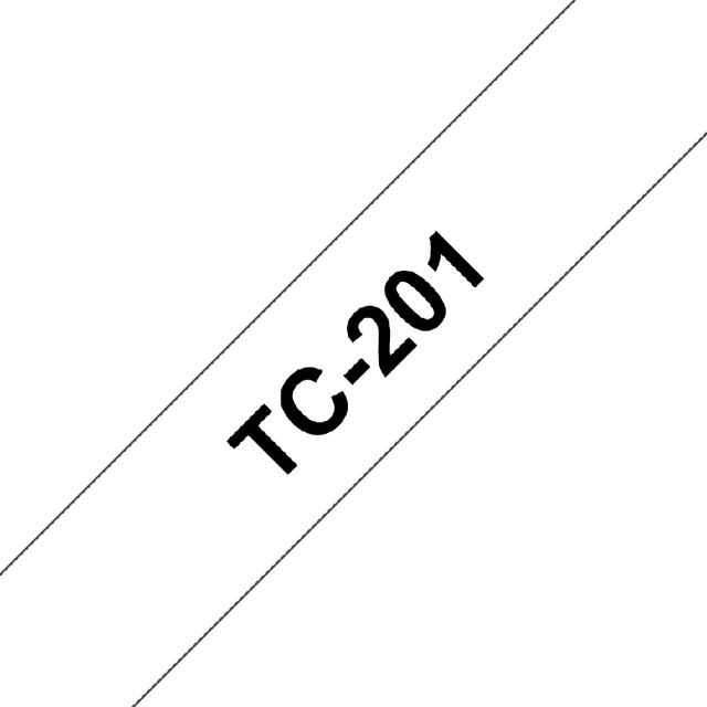 Labeltape Brother P-touch TC-201 standaard 12mm zwart op wit — Foto 2 von 2