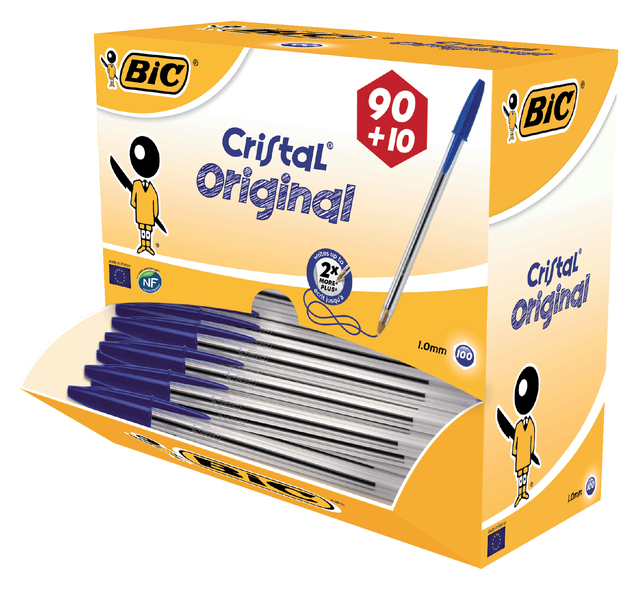 Balpen Bic Cristal medium blauw doos à  90+10 gratis — Foto 2 von 2