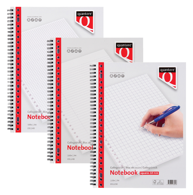 Collegeblok Quantore A4 lijn 23-gaats 4 tabs 100vel 70gr — Photo 2 sur 2