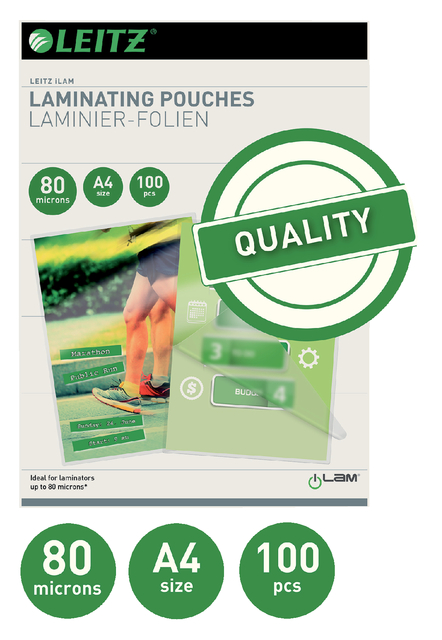 Lamineerhoes Leitz iLAM A4 2x80micron EVA 100 stuks — Foto 2 von 2