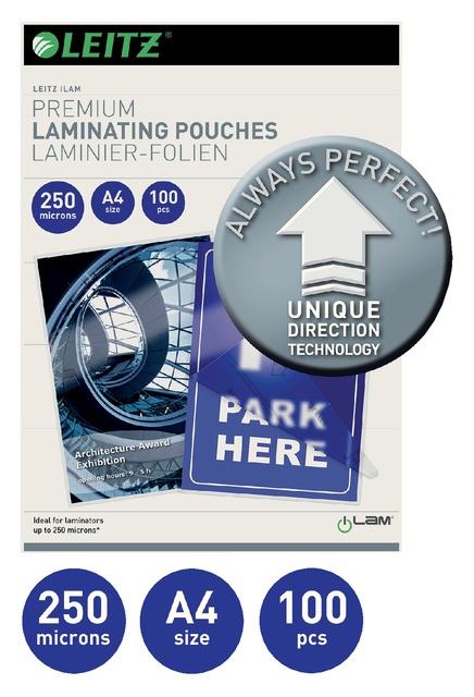 Lamineerhoes Leitz iLAM A4 2x250micron 100 stuks — Photo 2 sur 2