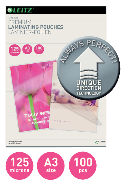 Lamineerhoes Leitz iLAM A3 2x125micron 100 stuks — Foto 2 van 2