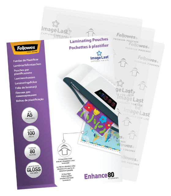 Lamineerhoes Fellowes A5 2x80micron glans 100 stuks — Foto 2 von 2
