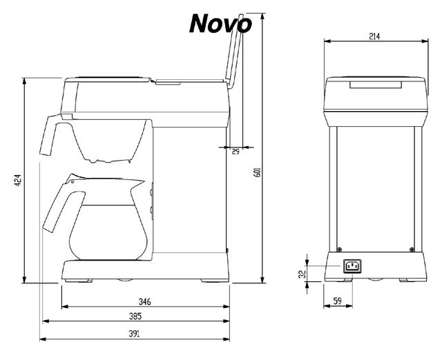 Koffiezetapparaat Bravilor Novo inclusief glazen kan — Foto 2 von 2