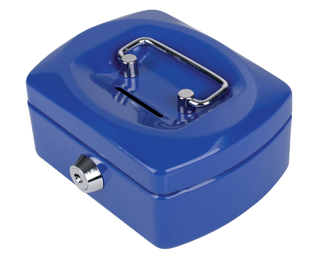 Geldkist Pavo met muntgleuf 125x95x60mm blauw — Foto 2 von 2