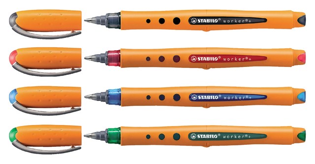 Rollerpen STABILO worker 2018/41 medium blauw — Foto 2 von 2
