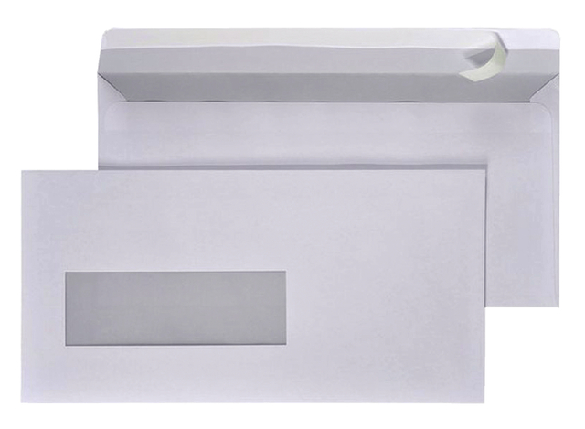 Envelop Quantore 110x220mm venster 3x10cm links zelfklevend 25 stuks — Photo 2 sur 2