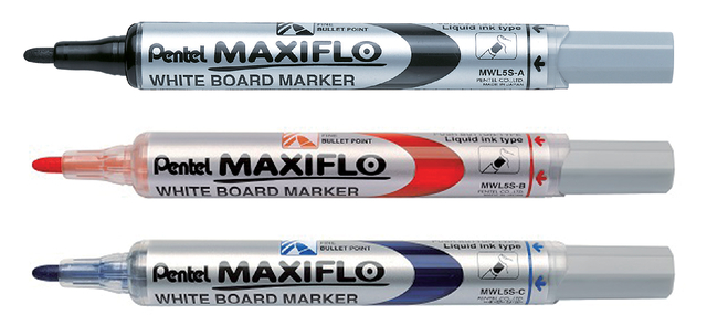 Whiteboardmarker Pentel MWL5S Maxiflo rond 1mm blauw — Foto 2 von 2