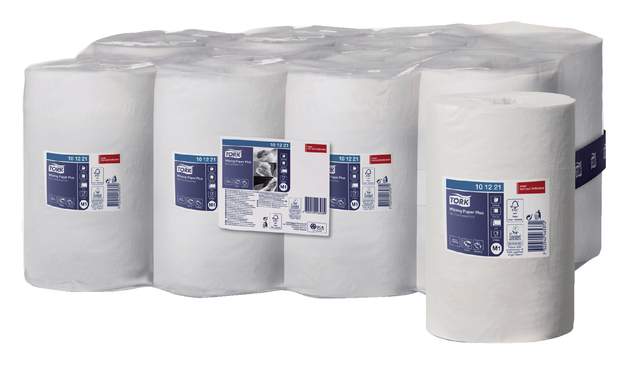 Poetspapier Tork Wiping plus minirol M1 2 laags centerfeed 74,9m wit  101221 — Foto 2 van 2