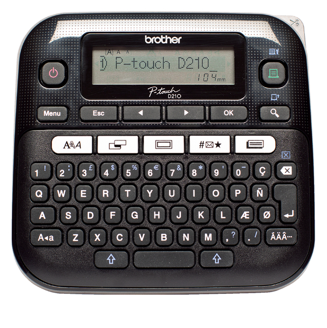 Labelprinter Brother P-touch TZe PT-D210 desktop qwerty 12mm zwart in koffer — Foto 2 van 2