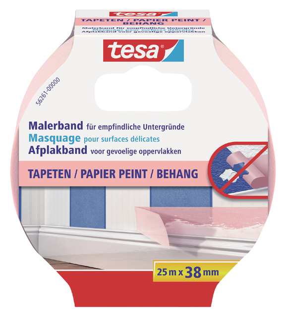 Afplaktape tesa®  Professional sensitive 25mx38mm roze — Photo 2 sur 2