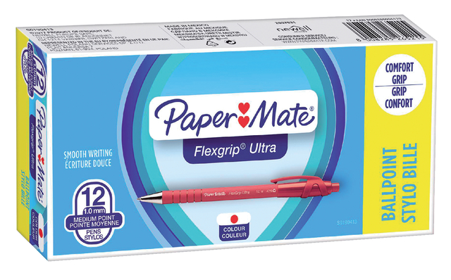 Balpen Paper Mate Flexgrip Ultra medium rood — Photo 2 sur 2